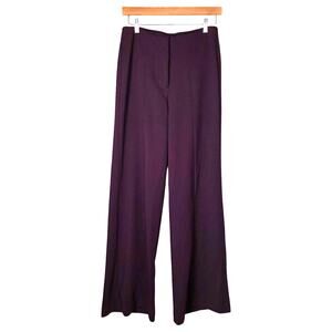 Express | High Rise Wide Leg Eggplant Purple Center Press Trouser Pants